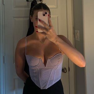 Purple lace up corset